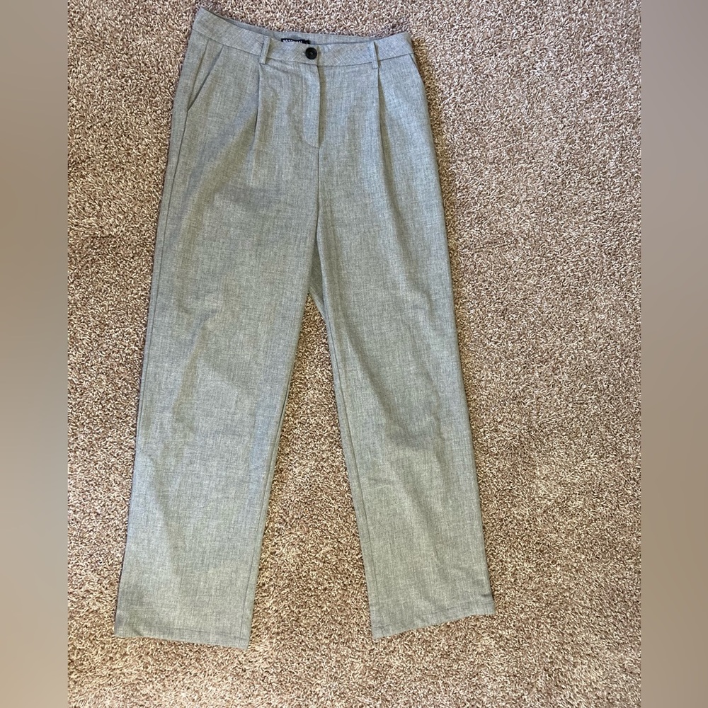 Grey wide leg trousers